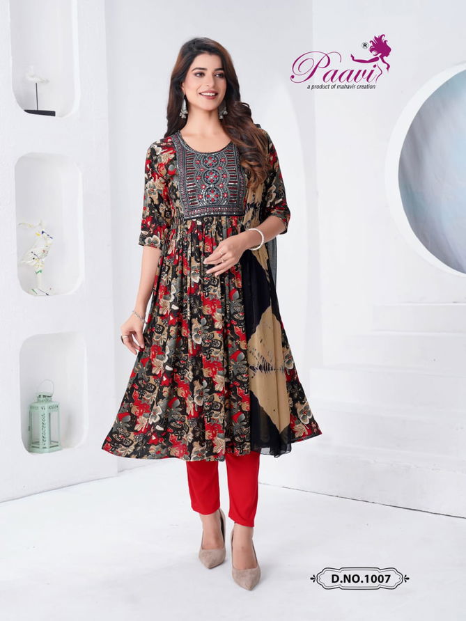 Sanaya 2 By Paavi  Portion Printed Kurti With Bottom Dupatta Wholesale Shop In Surat